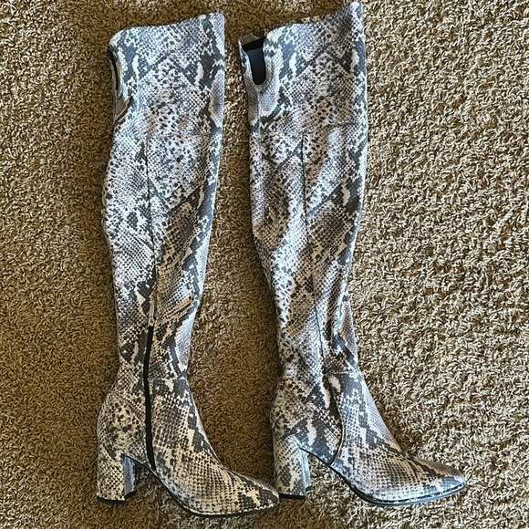 Marc Fisher Snakeskin Print Over the Knee Boots